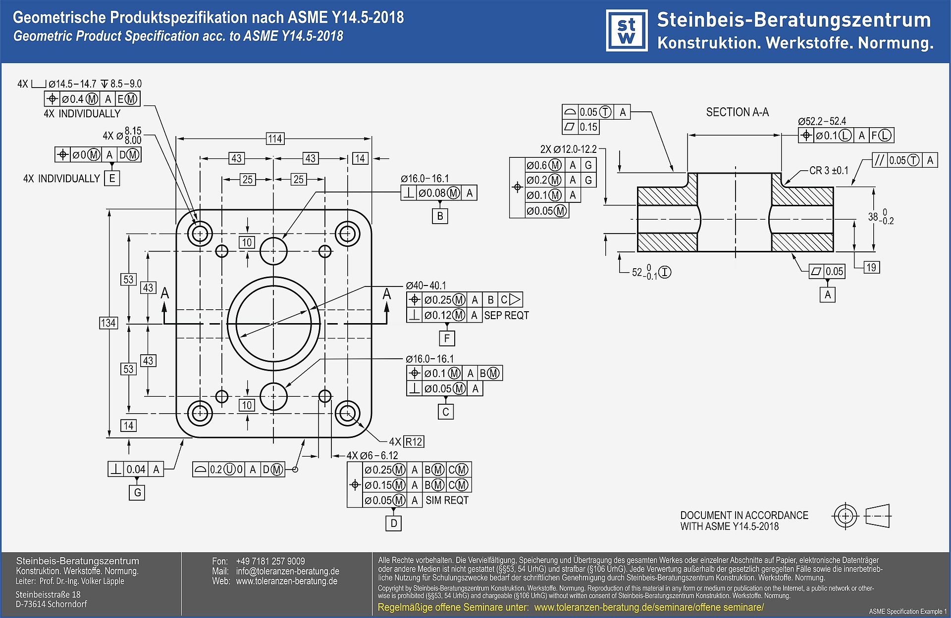 ASME Y14_52009_2018 Dimensionale und geometrische Tolerierung SteinbeisBeratungszentrum